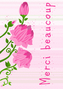 Fleurs roses pour un merci &eacute;l&eacute;gant